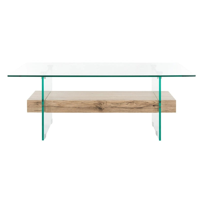 SAFAVIEH Gennie Modern Glass Coffee Table - 43.3 x 23.6 x 16.5 - 43Wx24Dx17H
