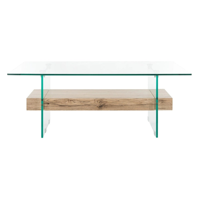 SAFAVIEH Gennie Modern Glass Coffee Table - 43.3 x 23.6 x 16.5 - 43Wx24Dx17H