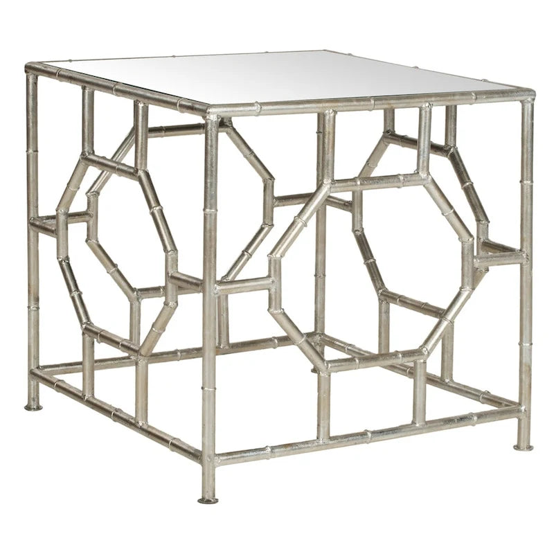 SAFAVIEH Treasures Jeljazka Silver/ Mirror Top Accent Table - 19 x 19 x 19 - 19Wx19Dx19H