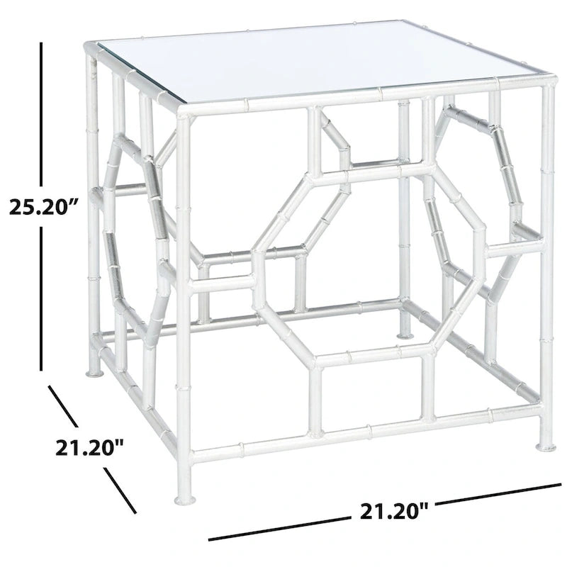 SAFAVIEH Treasures Jeljazka Silver/ Mirror Top Accent Table - 19 x 19 x 19 - 19Wx19Dx19H