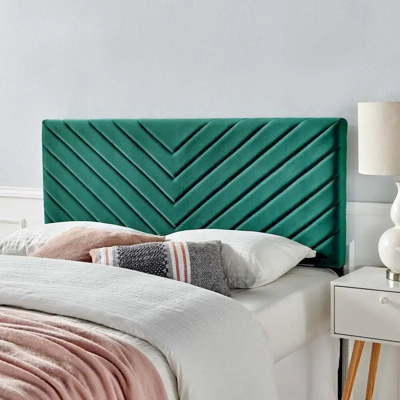 Silver Orchid Blane Tufted Velvet Full/Queen Headboard