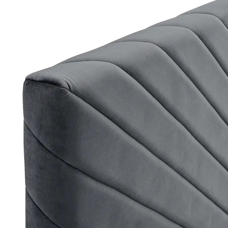 Silver Orchid Blane Tufted Velvet Full/Queen Headboard