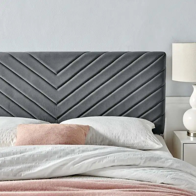 Silver Orchid Blane Tufted Velvet Full/Queen Headboard