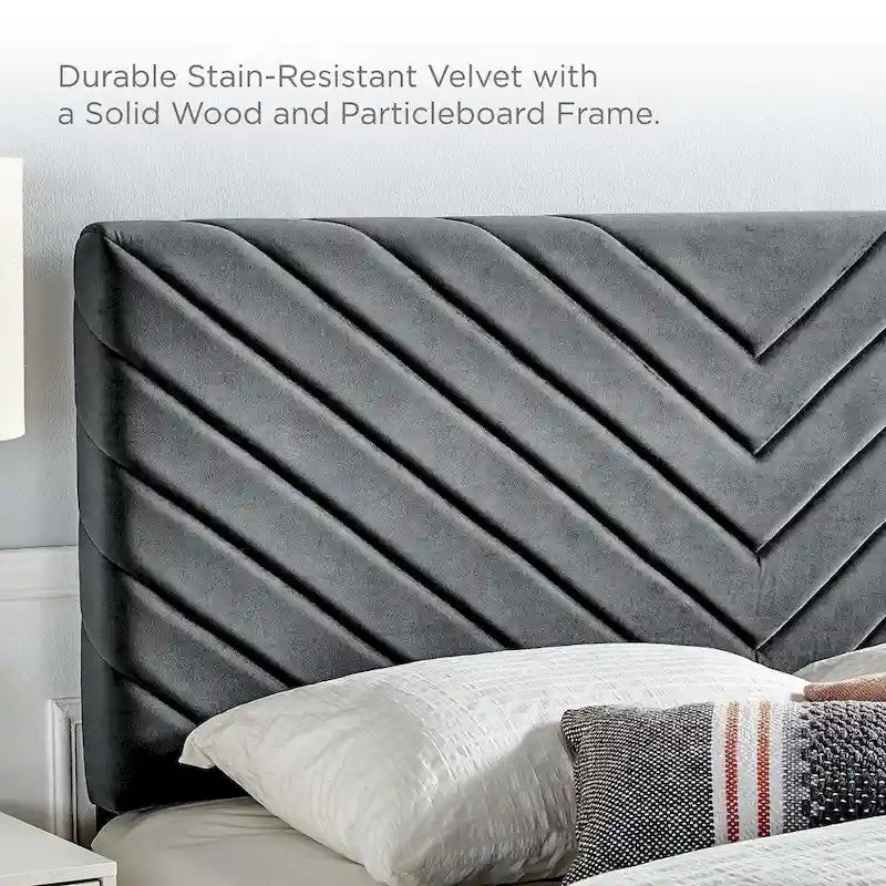 Silver Orchid Blane Tufted Velvet Full/Queen Headboard