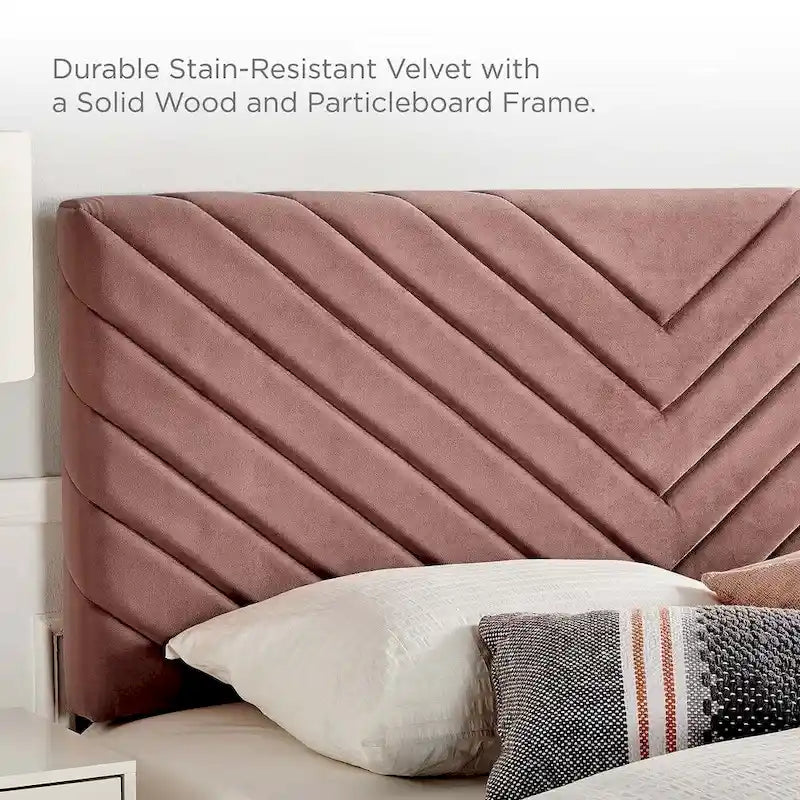 Silver Orchid Blane Tufted Velvet Full/Queen Headboard