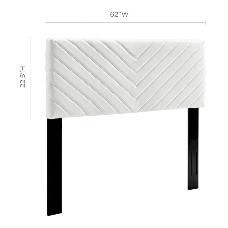 Silver Orchid Blane Tufted Velvet Full/Queen Headboard