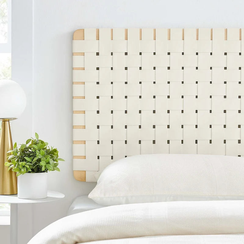 Sparta Wall-Mount Twin/Full/Queen/King Vegan Leather Weave Headboard