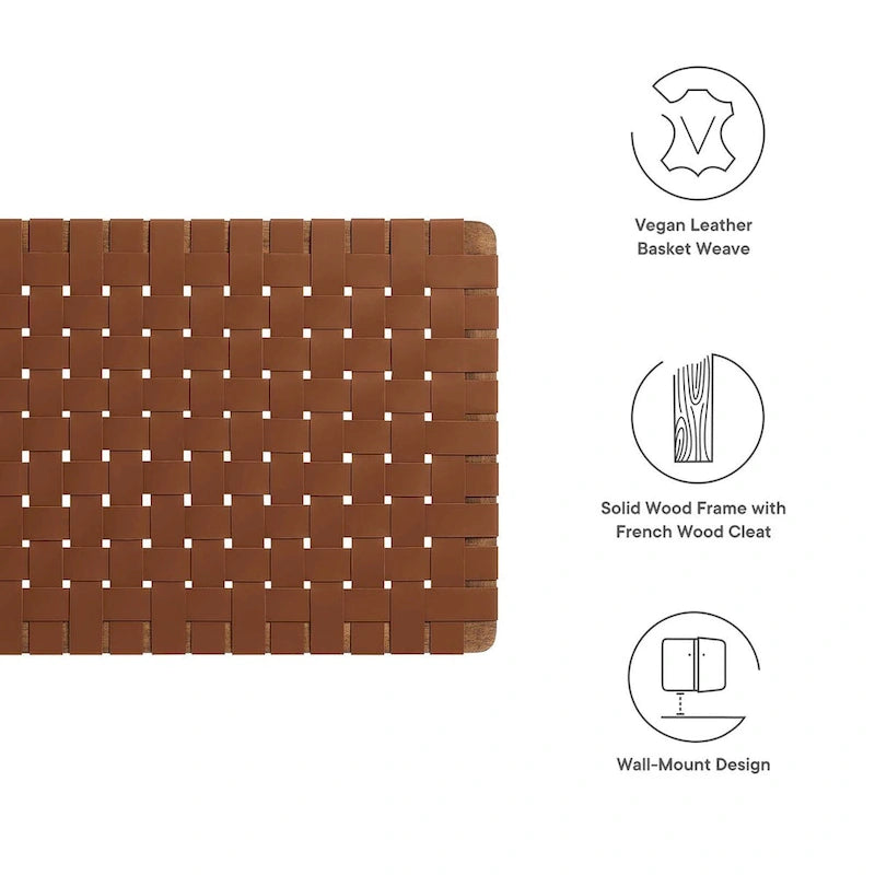 Sparta Wall-Mount Twin/Full/Queen/King Vegan Leather Weave Headboard