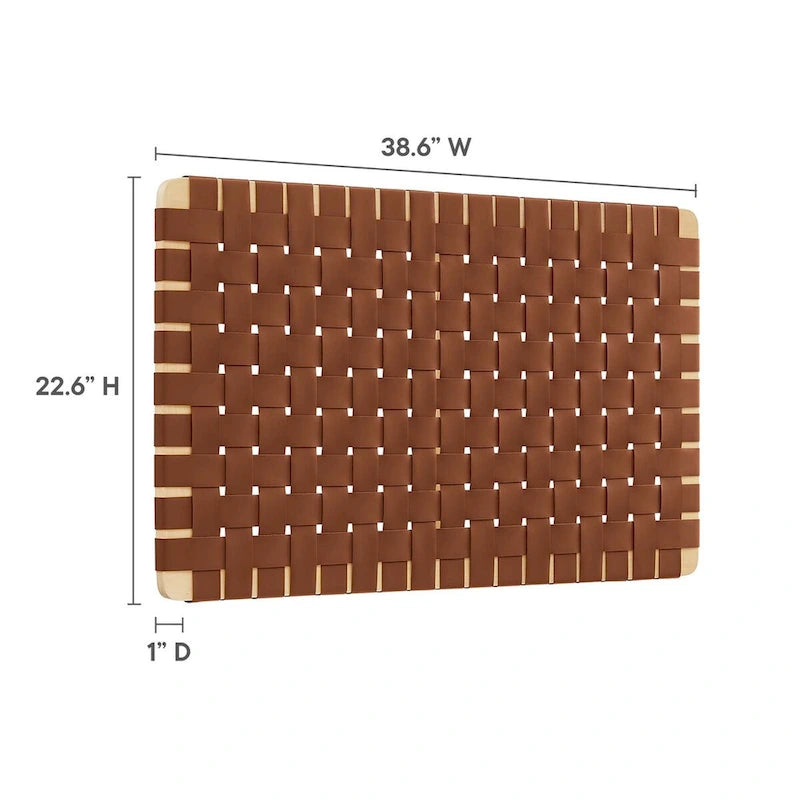 Sparta Wall-Mount Twin/Full/Queen/King Vegan Leather Weave Headboard
