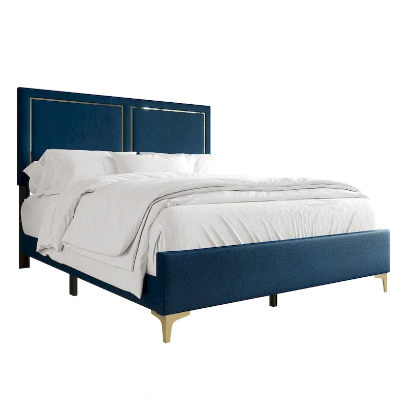 CraftPorch Minimalist Upholstered Velvet Bed