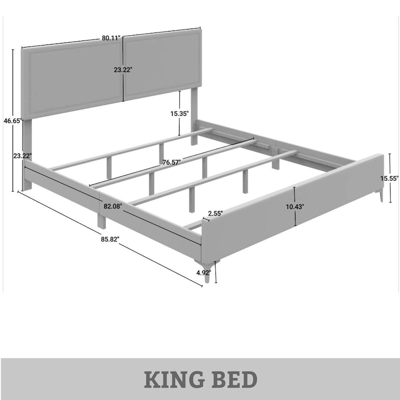 CraftPorch Minimalist Upholstered Velvet Bed