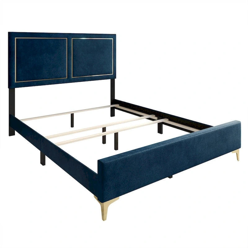 CraftPorch Minimalist Upholstered Velvet Bed