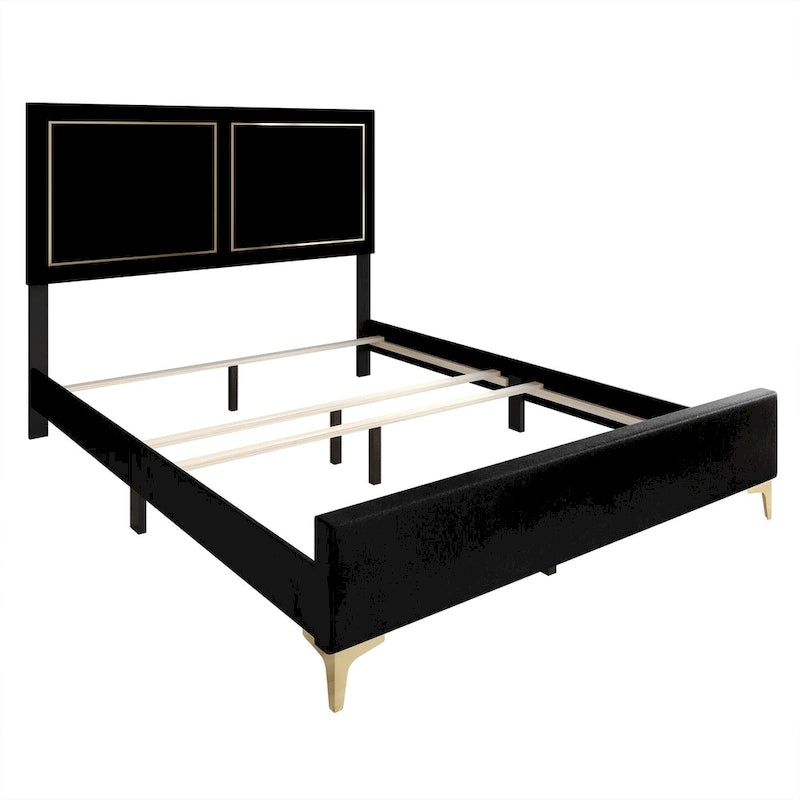 CraftPorch Minimalist Upholstered Velvet Bed