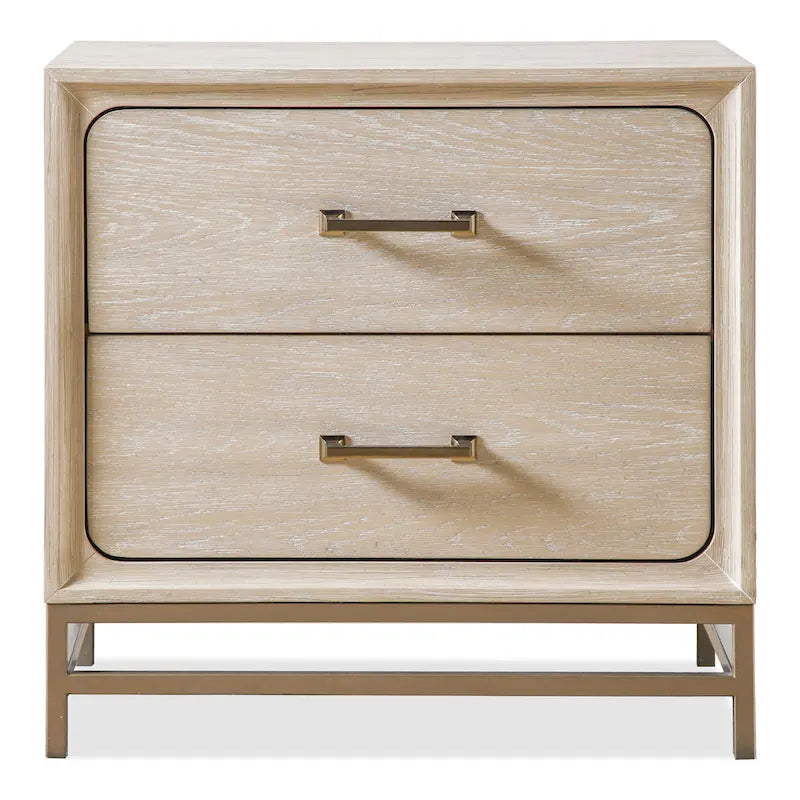Furniture of America Drayden Transitional Oak Solid Wood 2-Drawer Nightstand, Set of 2