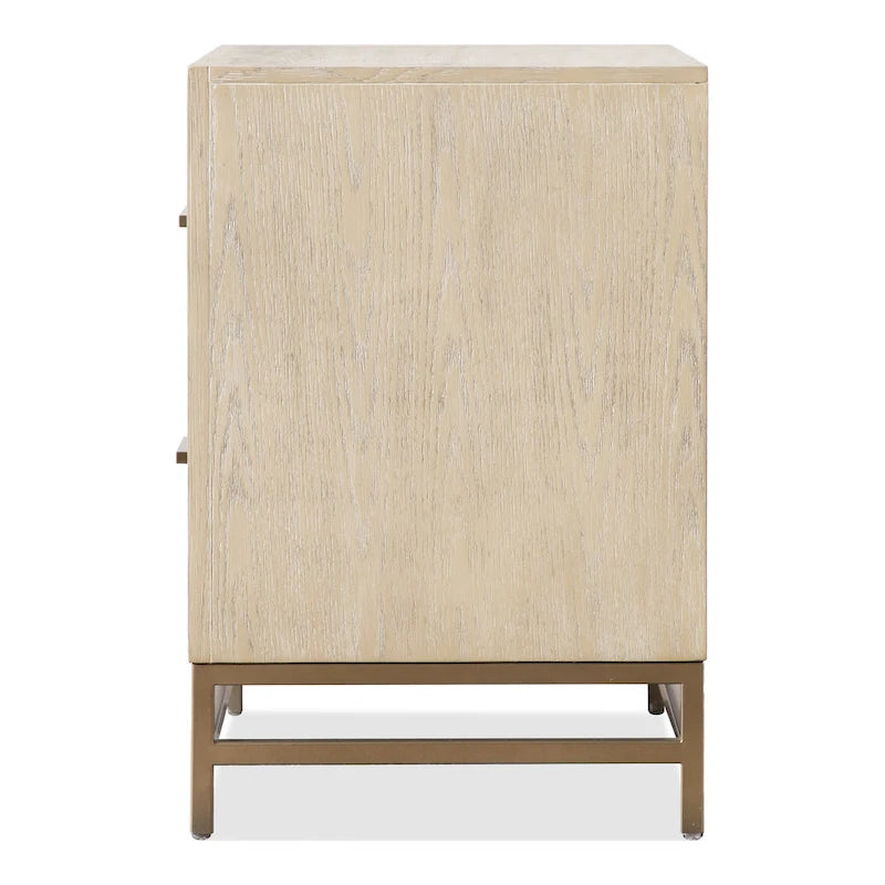 Furniture of America Drayden Transitional Oak Solid Wood 2-Drawer Nightstand, Set of 2