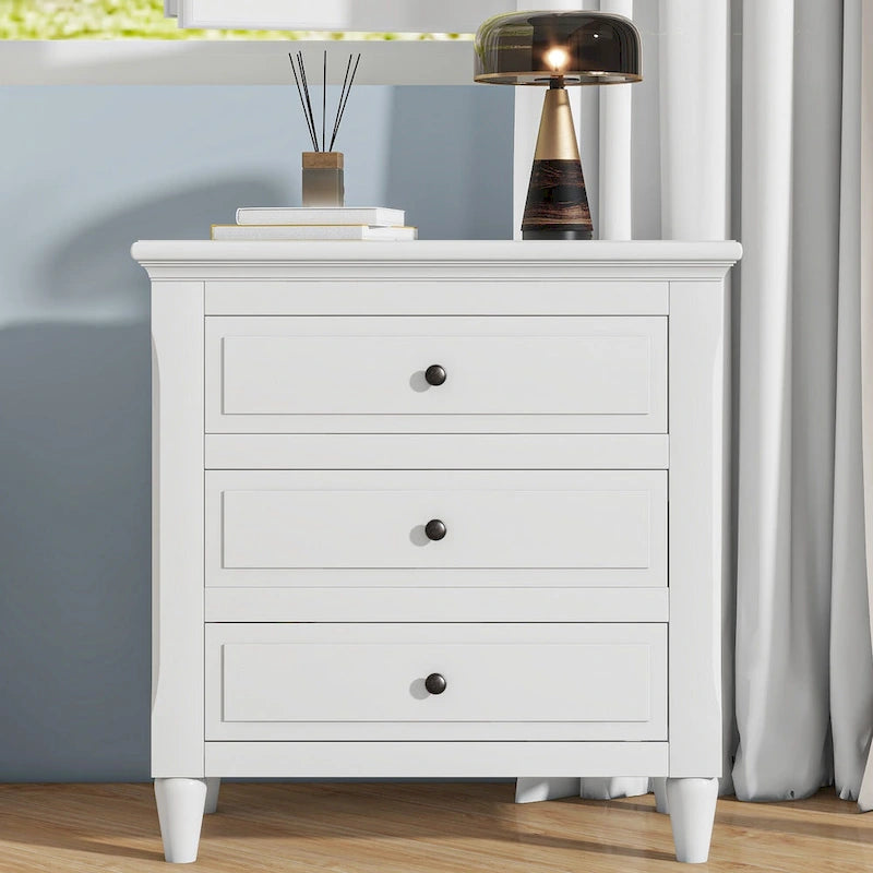 3-Drawer Wooden Nightstand