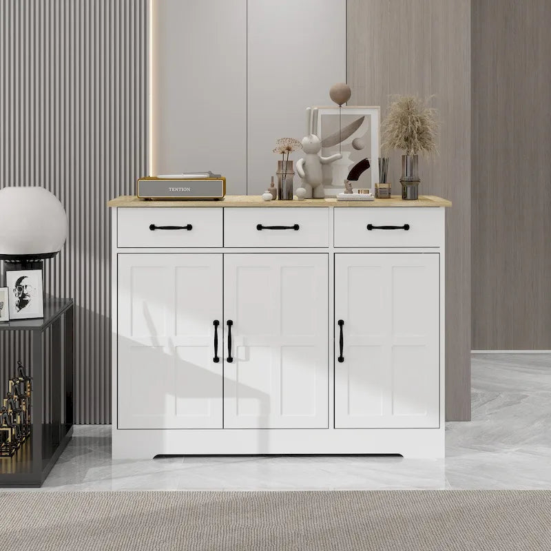 Cabinet storage tableware cabinet- white