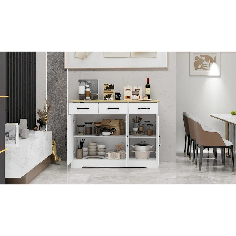Cabinet storage tableware cabinet- white