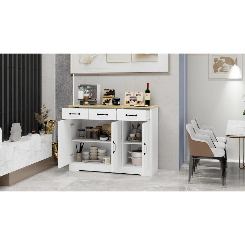 Cabinet storage tableware cabinet- white
