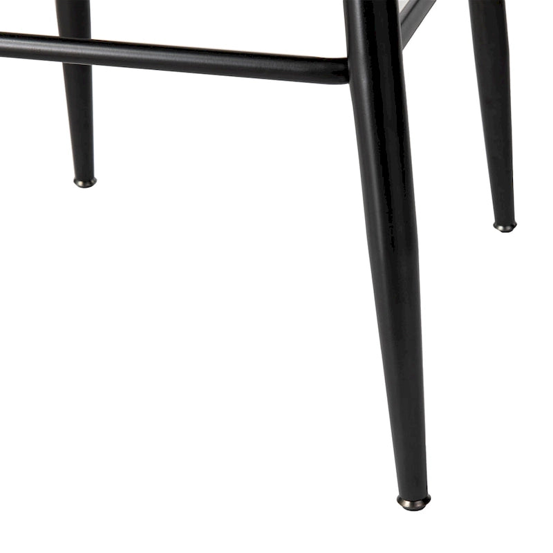 Glitzhome Modern Faux Leather Mixed Chenille Upholstered Swivel High Bar Stools