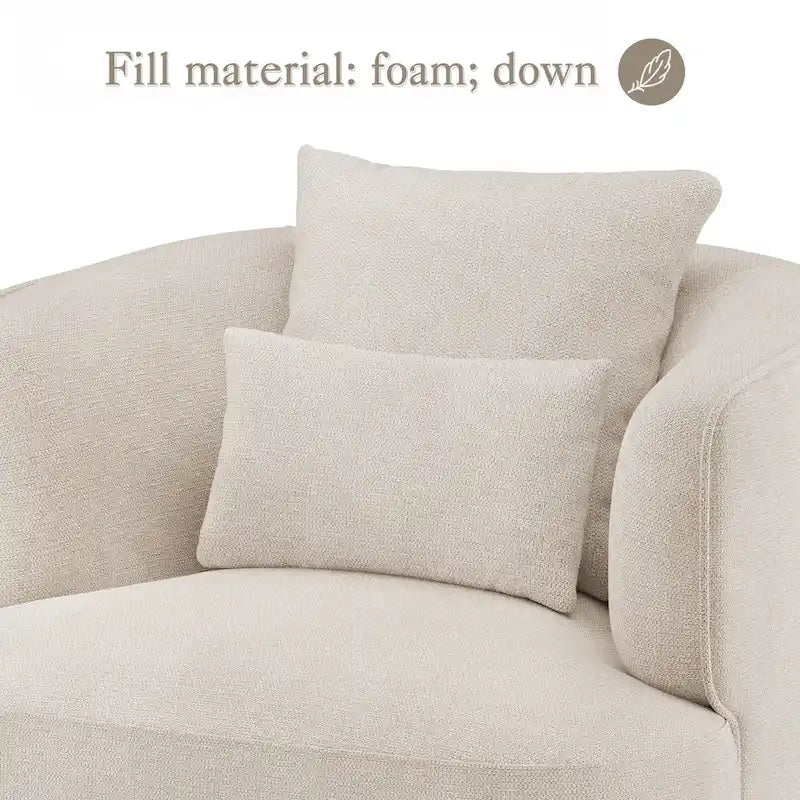 LUE BONA 2 Set Swivel Accent Armchair Fabric Blend, Modern Barrel Living Room Sofa Chair - 32.7 W x 32.7 D x 26.8 H