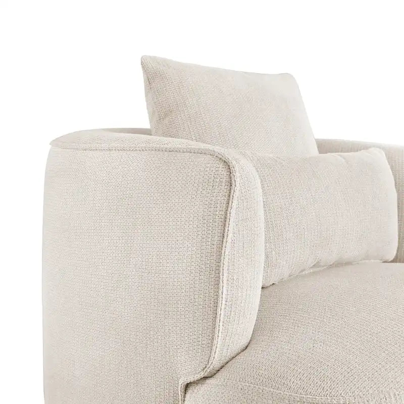 LUE BONA 2 Set Swivel Accent Armchair Fabric Blend, Modern Barrel Living Room Sofa Chair - 32.7 W x 32.7 D x 26.8 H