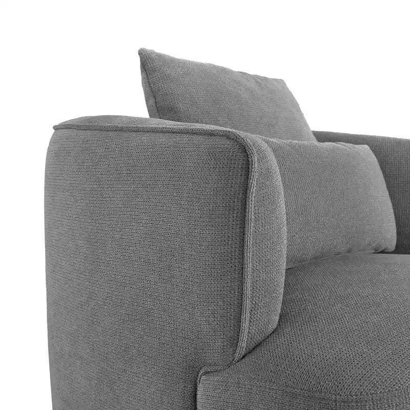 LUE BONA 2 Set Swivel Accent Armchair Fabric Blend, Modern Barrel Living Room Sofa Chair - 32.7 W x 32.7 D x 26.8 H