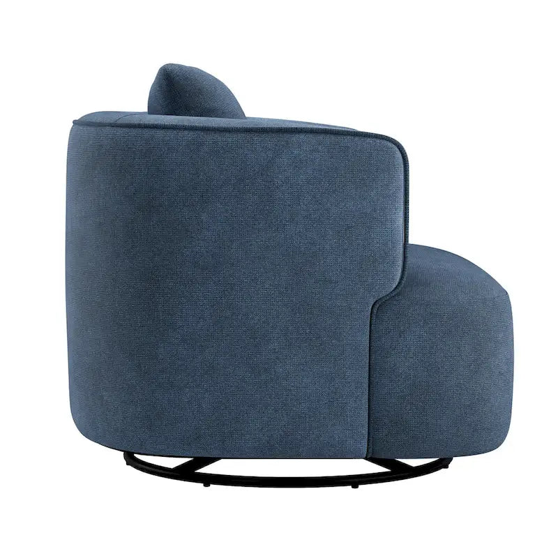 LUE BONA 2 Set Swivel Accent Armchair Fabric Blend, Modern Barrel Living Room Sofa Chair - 32.7 W x 32.7 D x 26.8 H