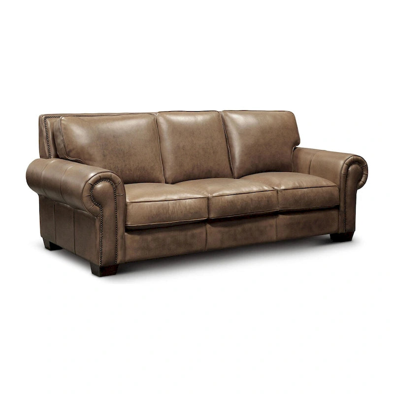 Valencia Top Grain Hand Antiqued Leather Traditional Sofa