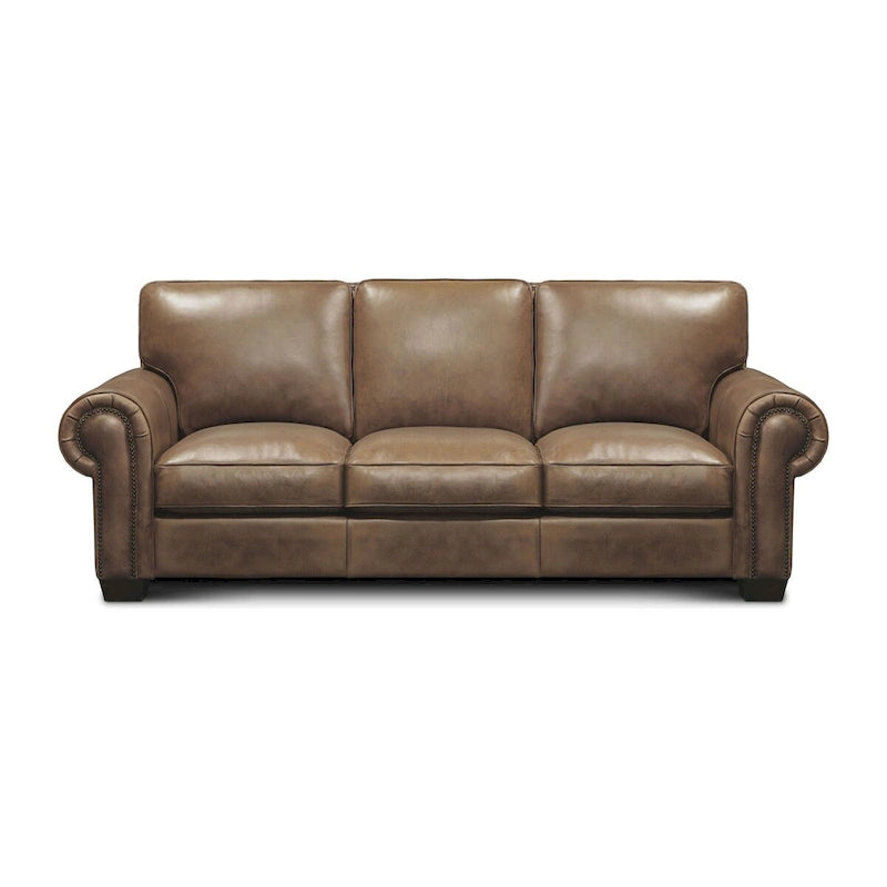 Valencia Top Grain Hand Antiqued Leather Traditional Sofa