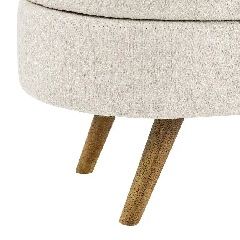 Modern Upholstered Storage Bench with Solid Wood Legs, Entryway Footrest Stool, End of Bed Bench, Vanity Ottoman