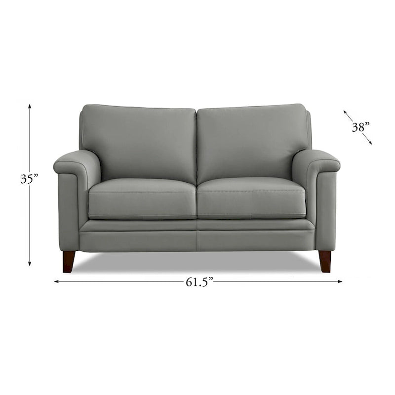 Hydeline Westcott Top Grain Leather Sofa and Loveseat Set with Memory Foam and Springs