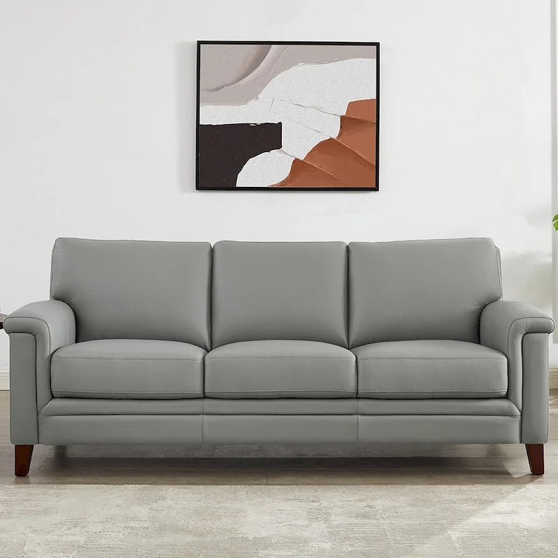 Hydeline Westcott Top Grain Leather Sofa and Loveseat Set with Memory Foam and Springs
