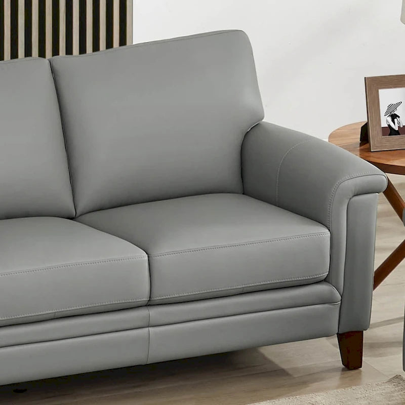 Hydeline Westcott Top Grain Leather Sofa and Loveseat Set with Memory Foam and Springs