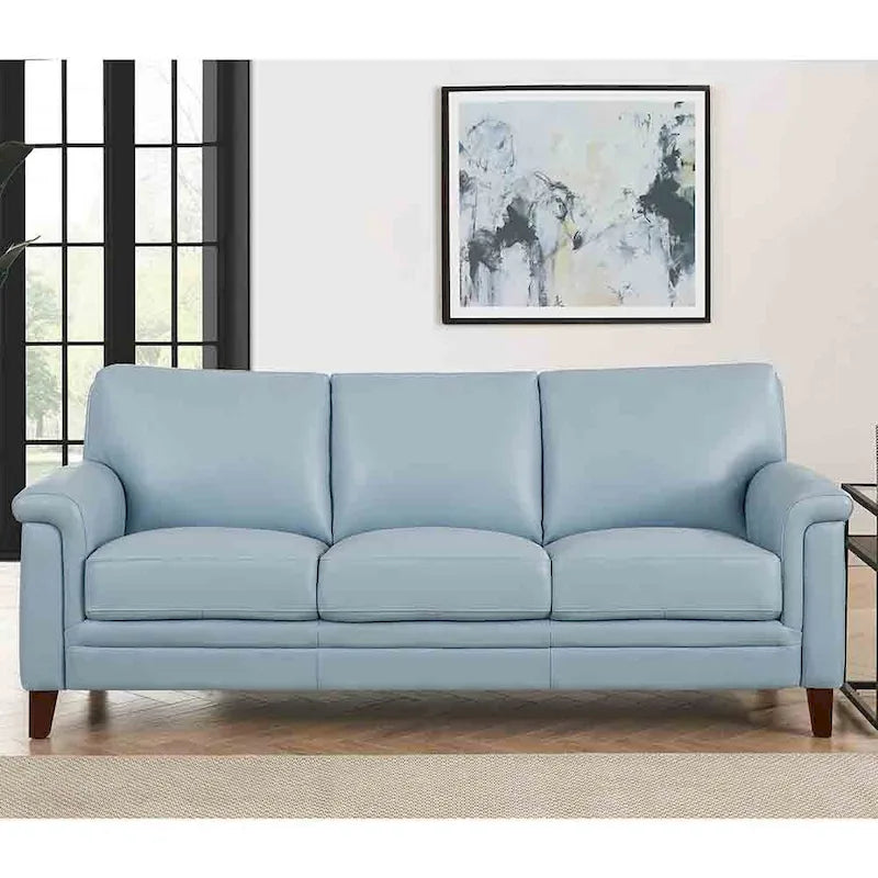 Hydeline Westcott Top Grain Leather Sofa and Loveseat Set with Memory Foam and Springs