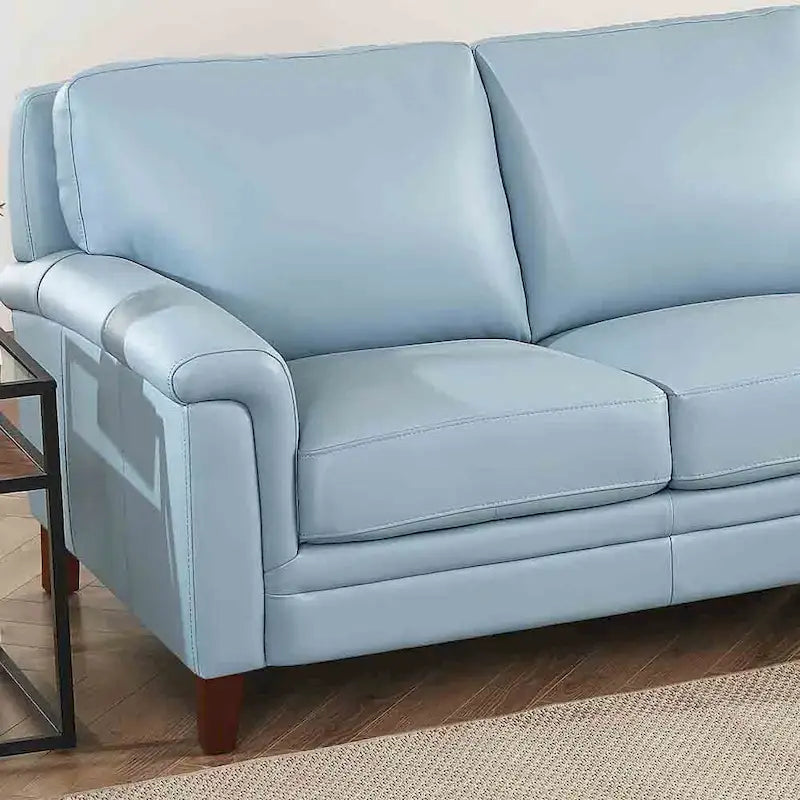 Hydeline Westcott Top Grain Leather Sofa and Loveseat Set with Memory Foam and Springs