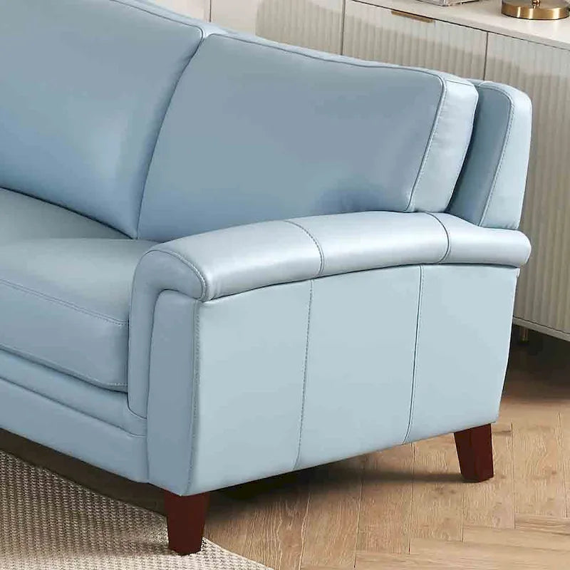 Hydeline Westcott Top Grain Leather Sofa and Loveseat Set with Memory Foam and Springs