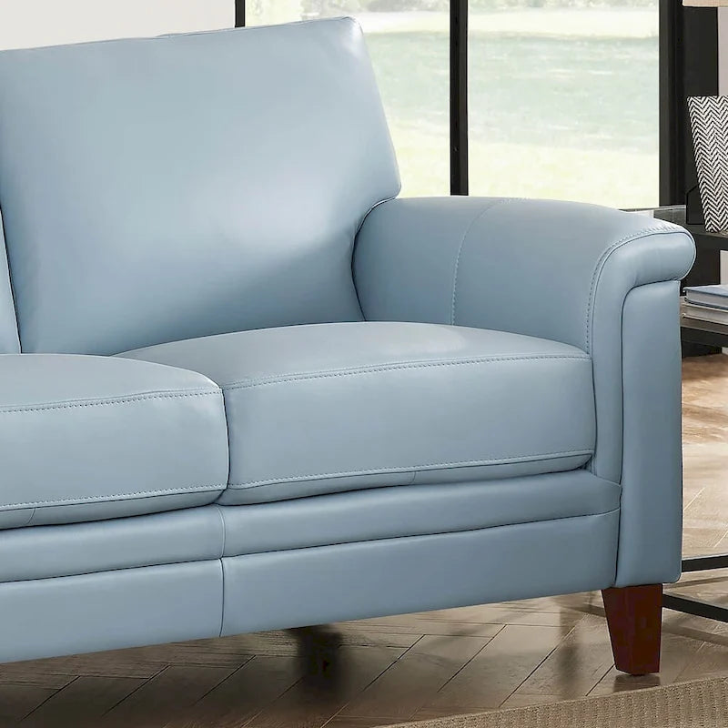 Hydeline Westcott Top Grain Leather Sofa and Loveseat Set with Memory Foam and Springs