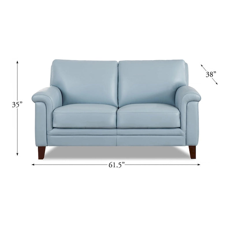 Hydeline Westcott Top Grain Leather Sofa and Loveseat Set with Memory Foam and Springs