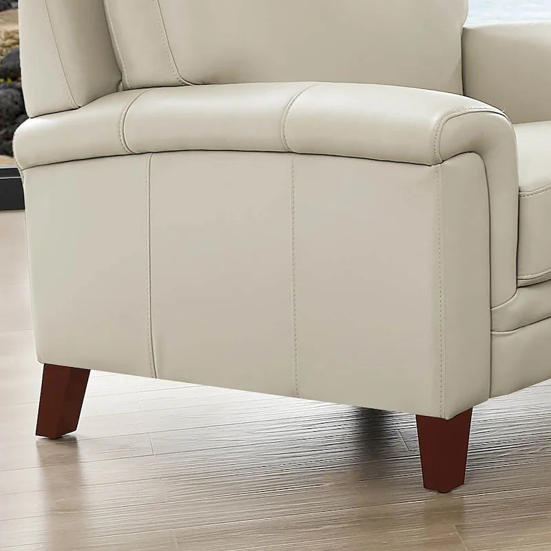 Hydeline Westcott Top Grain Leather Sofa and Loveseat Set with Memory Foam and Springs