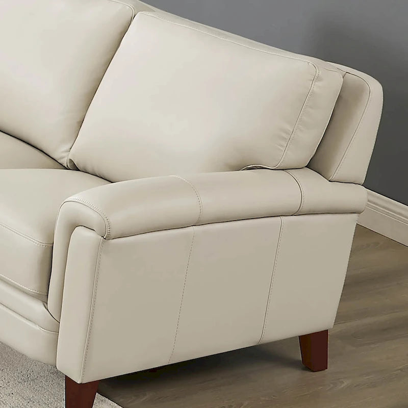 Hydeline Westcott Top Grain Leather Sofa and Loveseat Set with Memory Foam and Springs