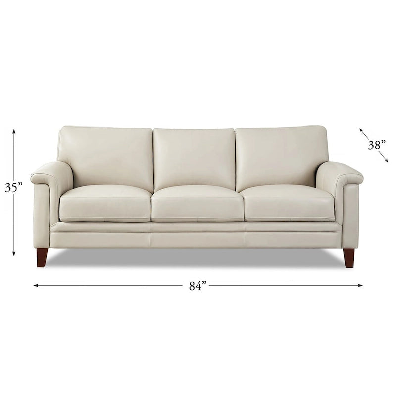 Hydeline Westcott Top Grain Leather Sofa and Loveseat Set with Memory Foam and Springs