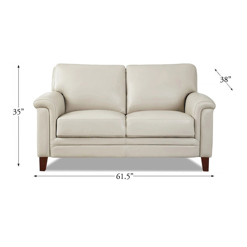 Hydeline Westcott Top Grain Leather Sofa and Loveseat Set with Memory Foam and Springs