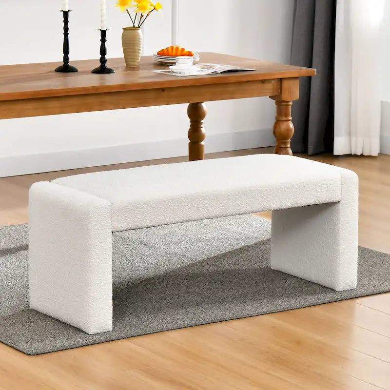 Couture 48 L Boucle Upholstered Dining Bench