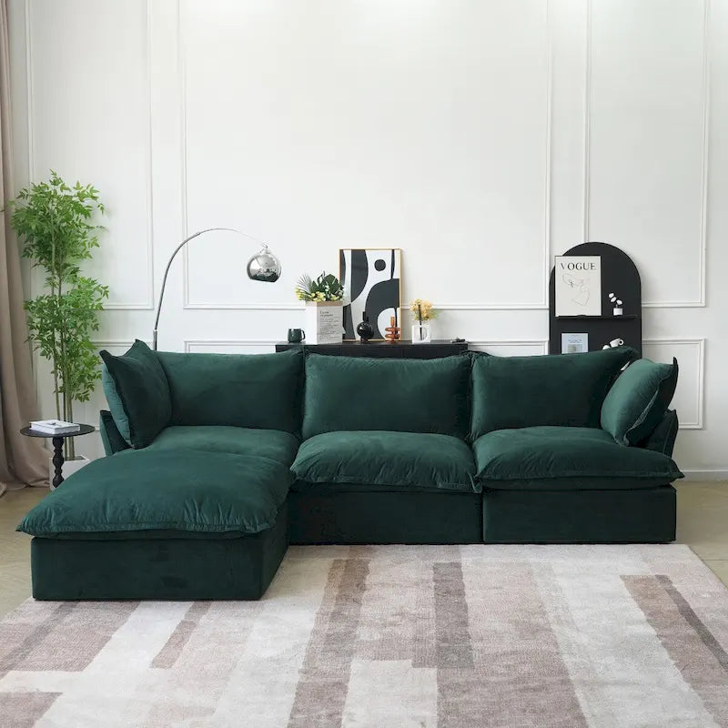 Modular Sectional Fabric Sofa,Extra Large L Shaped Couch with Reversible Chaise Modular Sectional Couch
