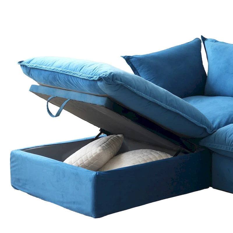 Modular Sectional Fabric Sofa,Extra Large L Shaped Couch with Reversible Chaise Modular Sectional Couch