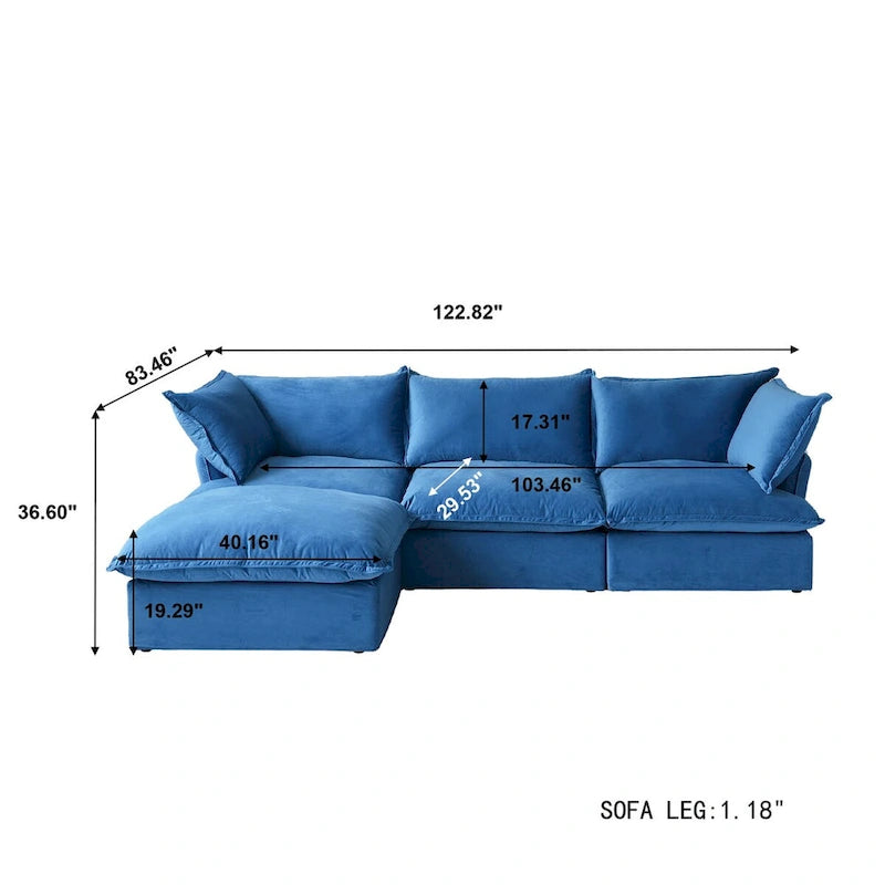 Modular Sectional Fabric Sofa,Extra Large L Shaped Couch with Reversible Chaise Modular Sectional Couch