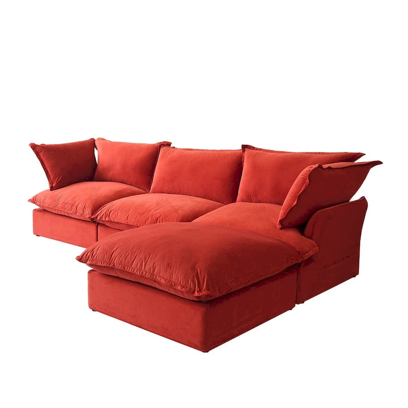Modular Sectional Fabric Sofa,Extra Large L Shaped Couch with Reversible Chaise Modular Sectional Couch