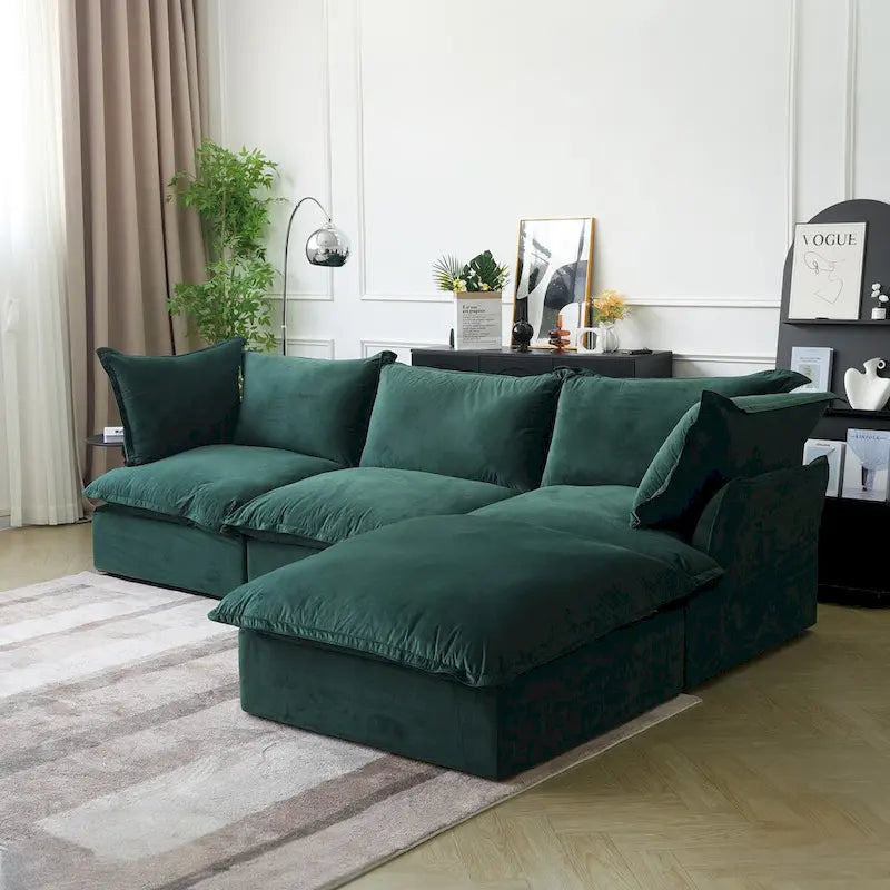 Modular Sectional Fabric Sofa,Extra Large L Shaped Couch with Reversible Chaise Modular Sectional Couch