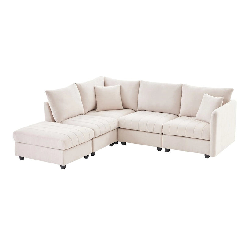 Modern Sectional Sofa with Vertical Stripes